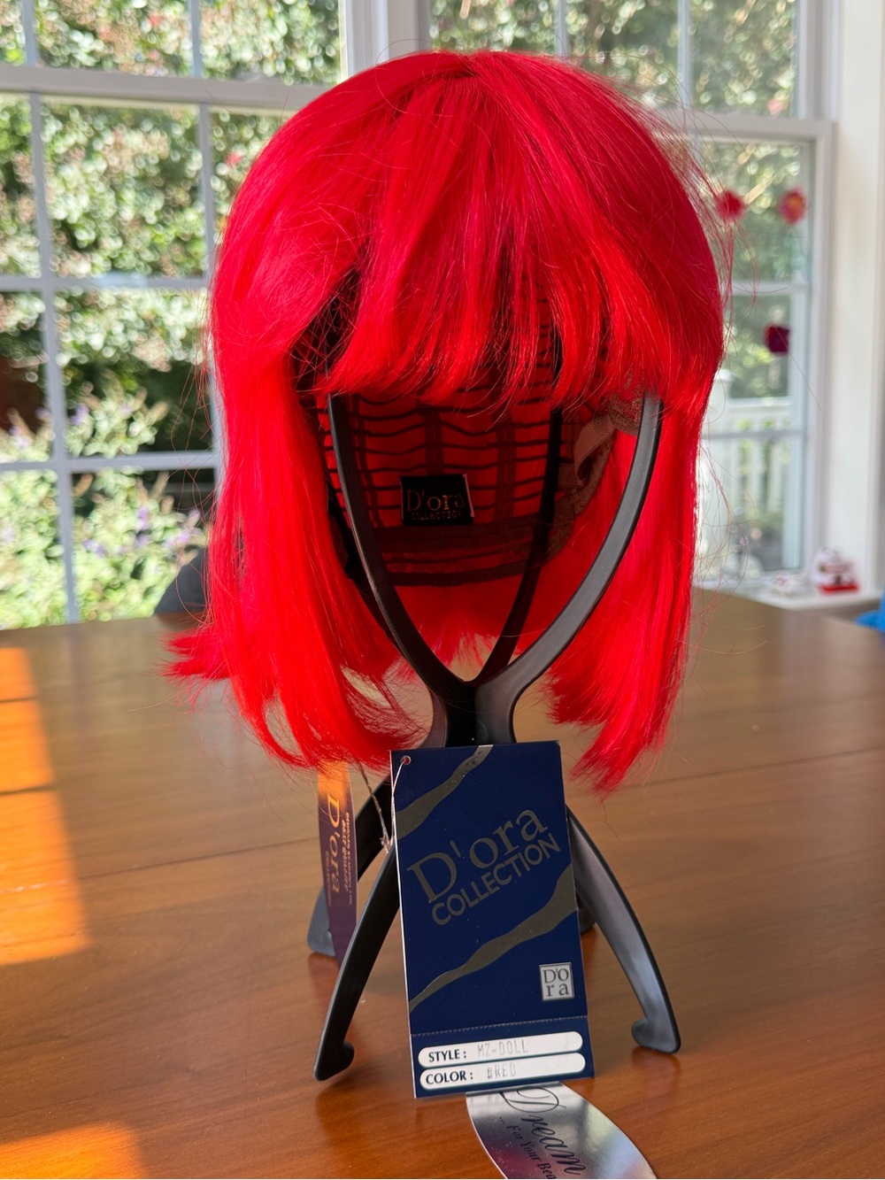 Short Red Bob Wig with Bangs